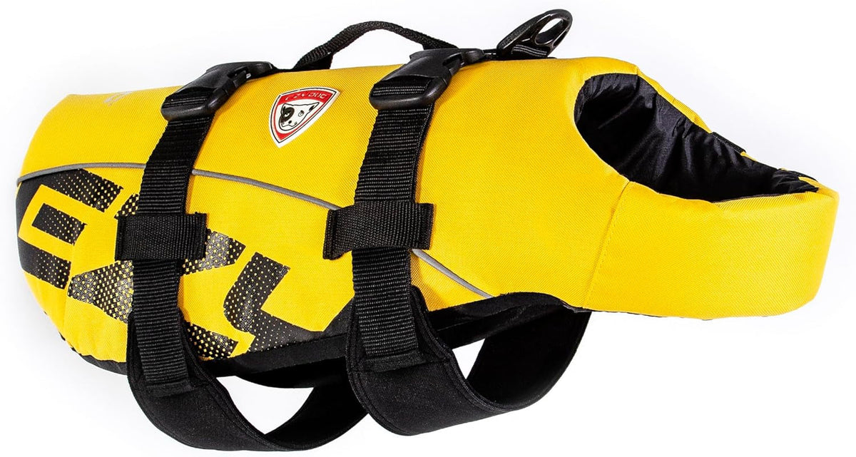 EzyDog dog life vest with reflective trim and grab handle.